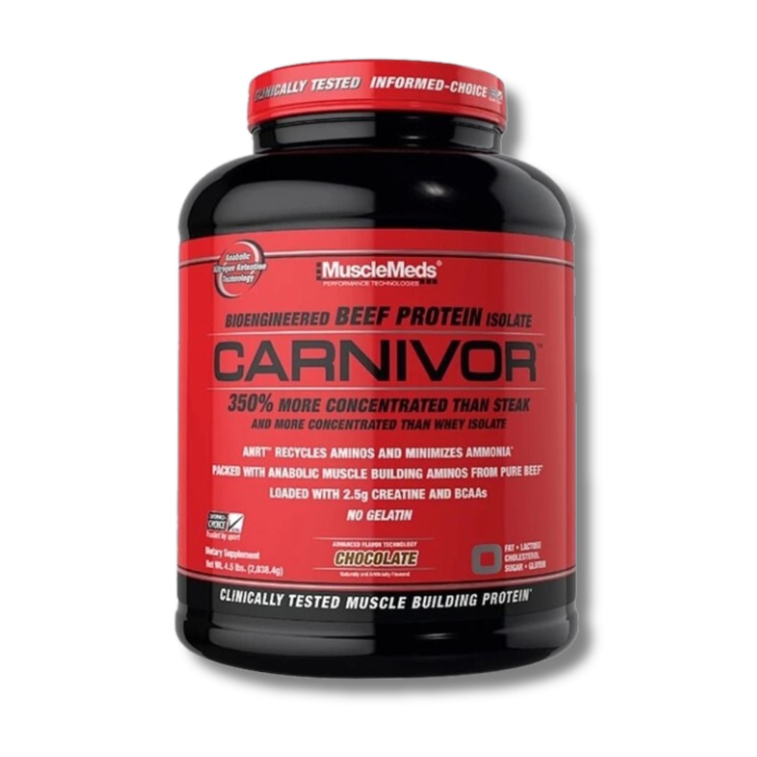 CARNIVOR choco CARNIVOR Beef Protein - 4.2 lbs / 56 servicios, chocolate - Imagen 1