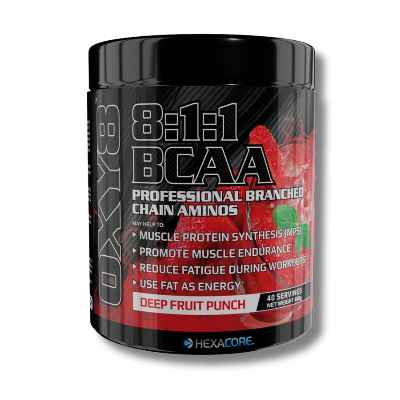 OXY 8 fruit OXY 8 BCAA 8:1:1 - 480 grs / 40 servicios, deep fruit punch - Imagen 1