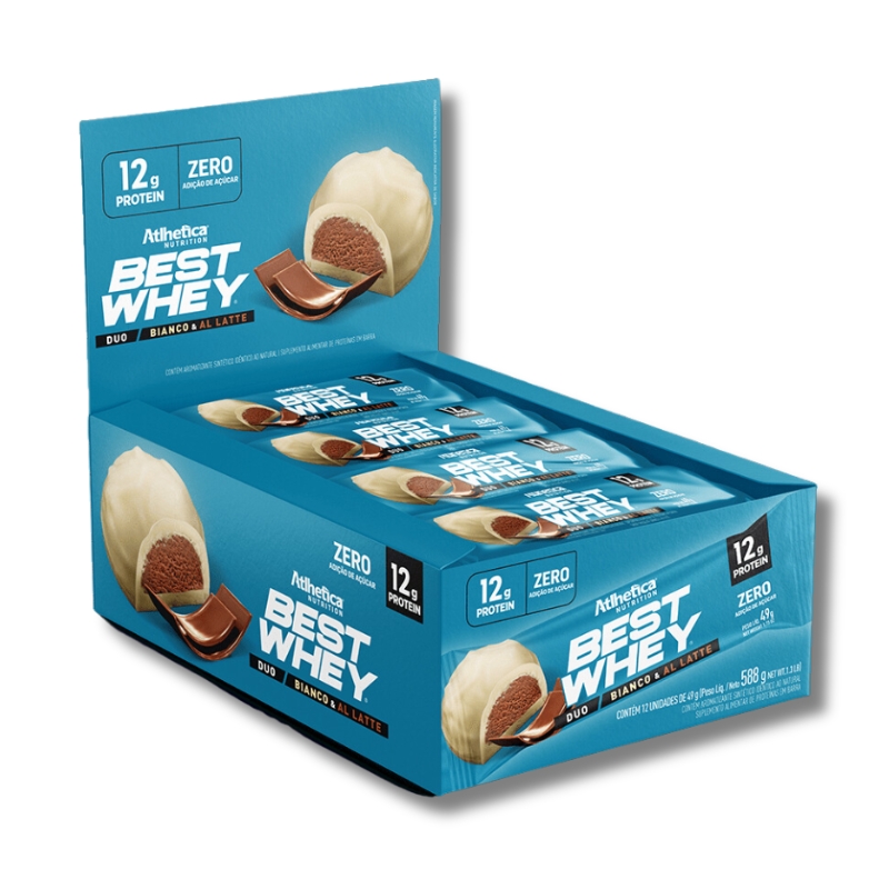 BEST bianco al latte Barras de Proteína BEST WHEY ZERO 12 grs - 12 unidades / 49 grs, bianco & al latte - Imagen 1