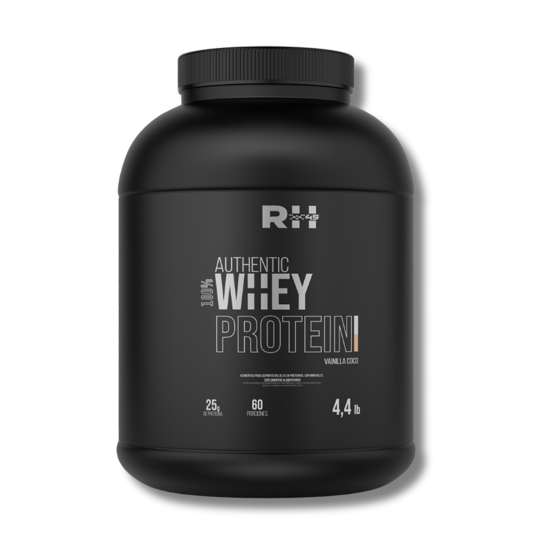 RH45 vainilla coco AUTHENTIC 100% Whey Protein - 4.4 lbs / 60 servicios, vainilla coco - Imagen 1