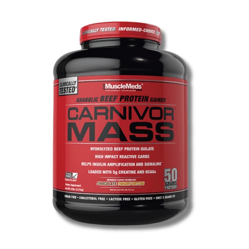 CARNIVOR MASS 6 lbs peanut Carnivor MASS Beef Protein - 6 lbs / 14 servicios, chocolate peanut butter - Imagen 1