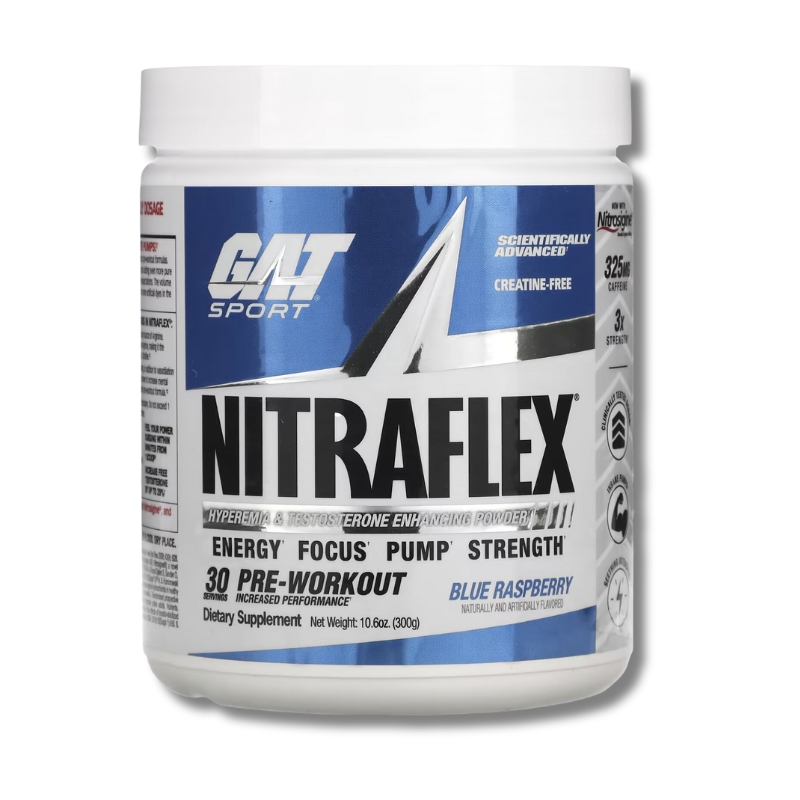NITRAFLEX blue NITRAFLEX Pre Workout - 300 grs / 30 servicios, blue raspberry - Imagen 1