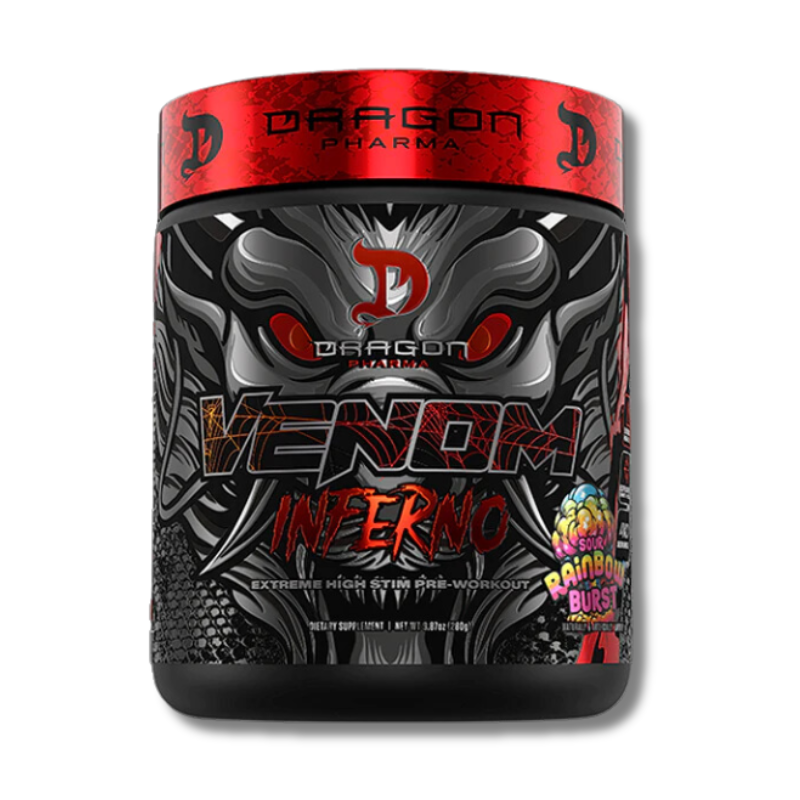 VENOM INFERNO sour VENOM INFERNO Extreme Pre Workout USA - 280 grs / 40 servicios, sour rainbow burst - Imagen 1