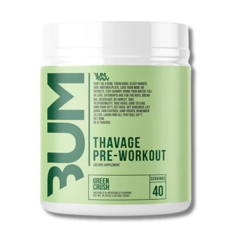 BUM THAVAGE green BUM THAVAGE Pre-Workout USA - 520 grs / 40 servicios, green crush - Imagen 1