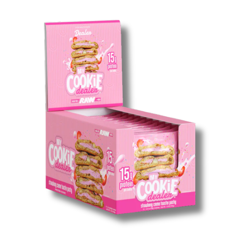 Galletas RAW strawberry Galleta de Proteína MY COOKIE Dealer 15 grs - 12 unidades / 63 grs, strawberry toaster pastry - Imagen 1